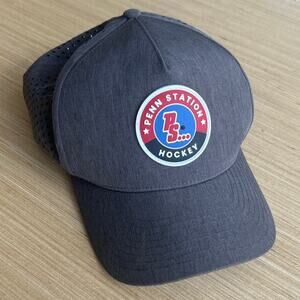 Penn Station Hockey Hat Gray Patch Mesh Strapback Zapped Blackhawk